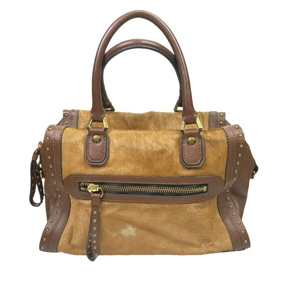 orYANY Brenda Studded Leather Satchel Handbag - 8"H x 15"W x 7"D - Picture 2 of 13